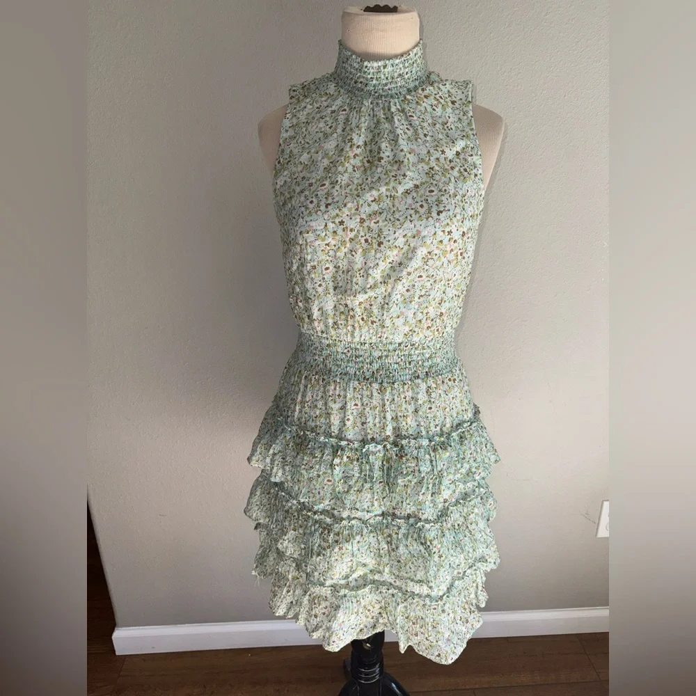 1.State Floral Tiered Mini Dress women’s size small - Picture 4 of 13